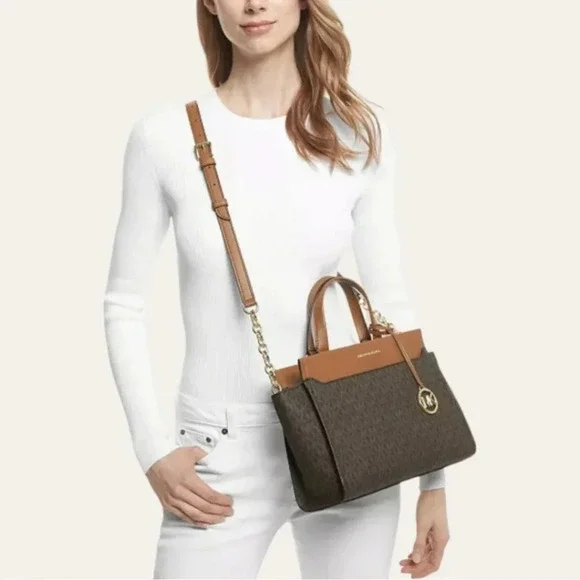 MICHAEL Michael Kors Graham Monogram Medium Satchel Bag - Picture 3 of 10